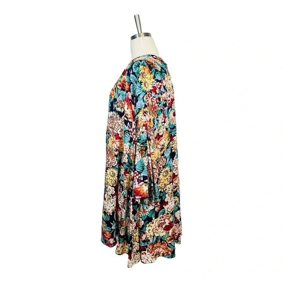 UMGEE FLORAL BOHO GYPSY TRAPEZE SWING PEASANT DRESS MULTICOLOR SIZE MEDIUM - Picture 4 of 11